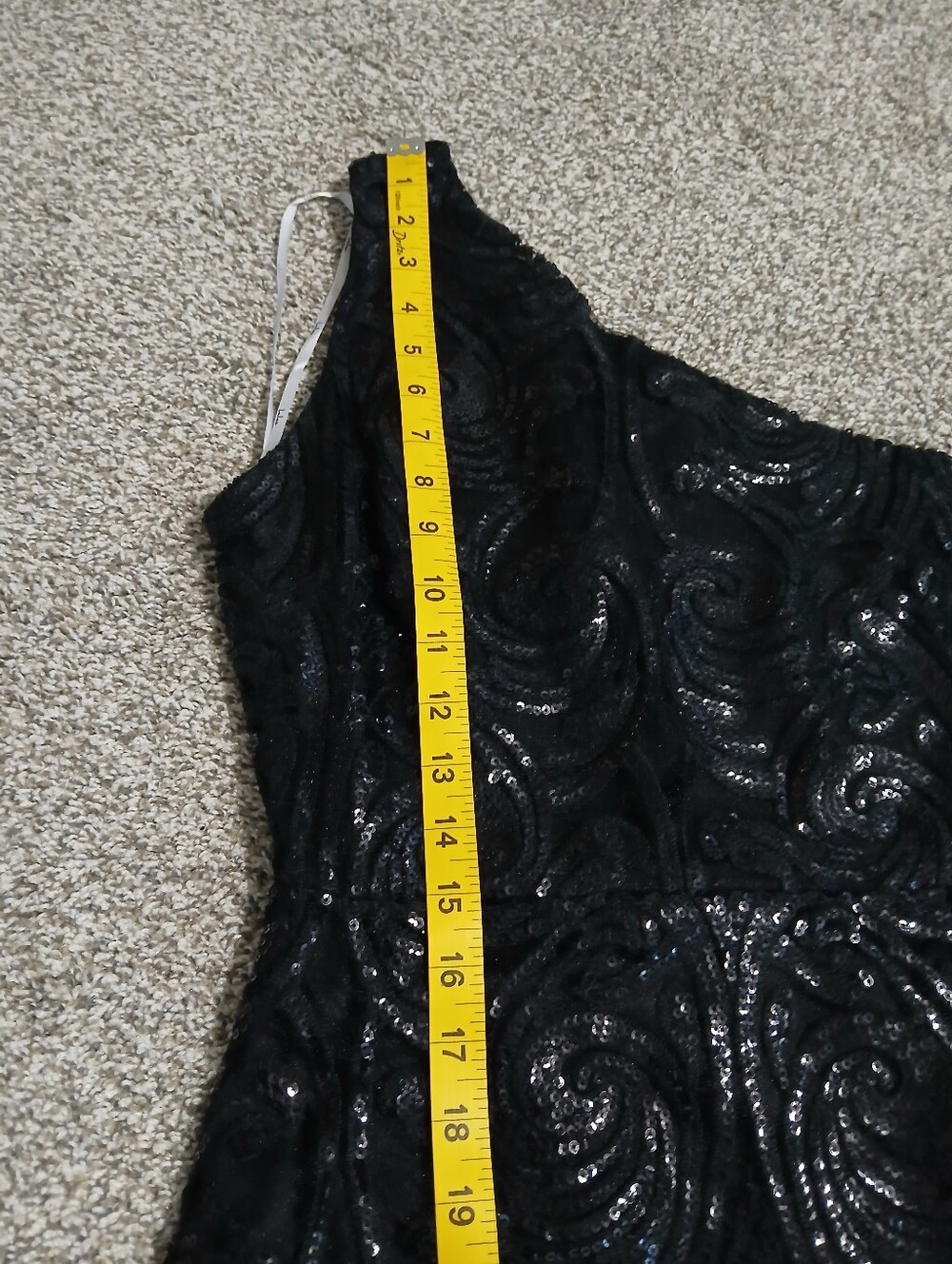 Lulu's Black One-Shoulder Sequin Mini Dress - Picture 9 of 16